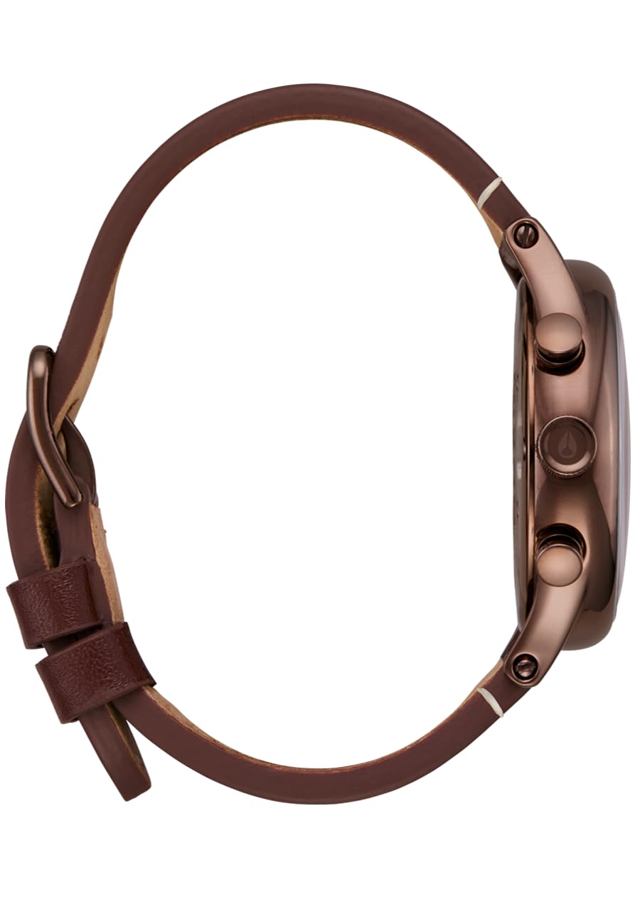 Chocolate Brown Leather Chrono Watch I396