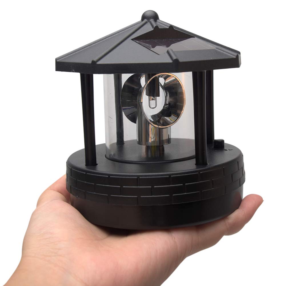 Solar Lighthouse Light with Rotating Beacon J660332