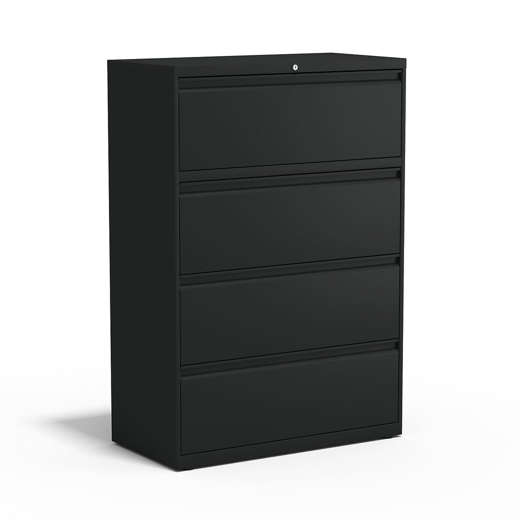 4 Drawer Black Lateral File Cabinet M322