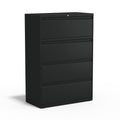 4 Drawer Black Lateral File Cabinet M322