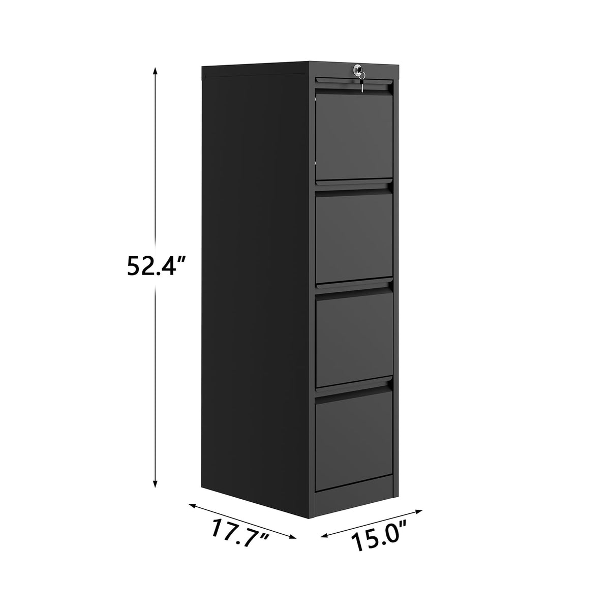 4 Drawer Metal File Cabinet with Lock D465