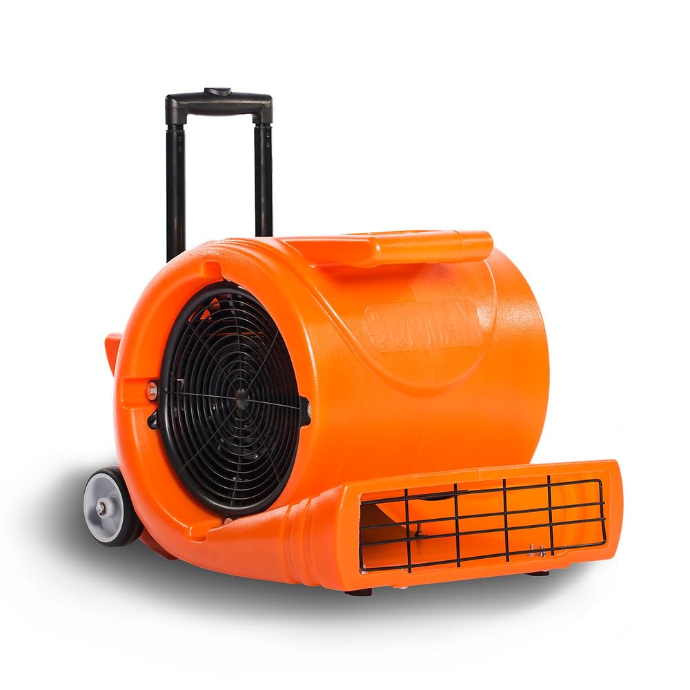 3-Speed 1.3HP 5000 CFM Air Mover Floor Dryer with Telescopic Handle S888