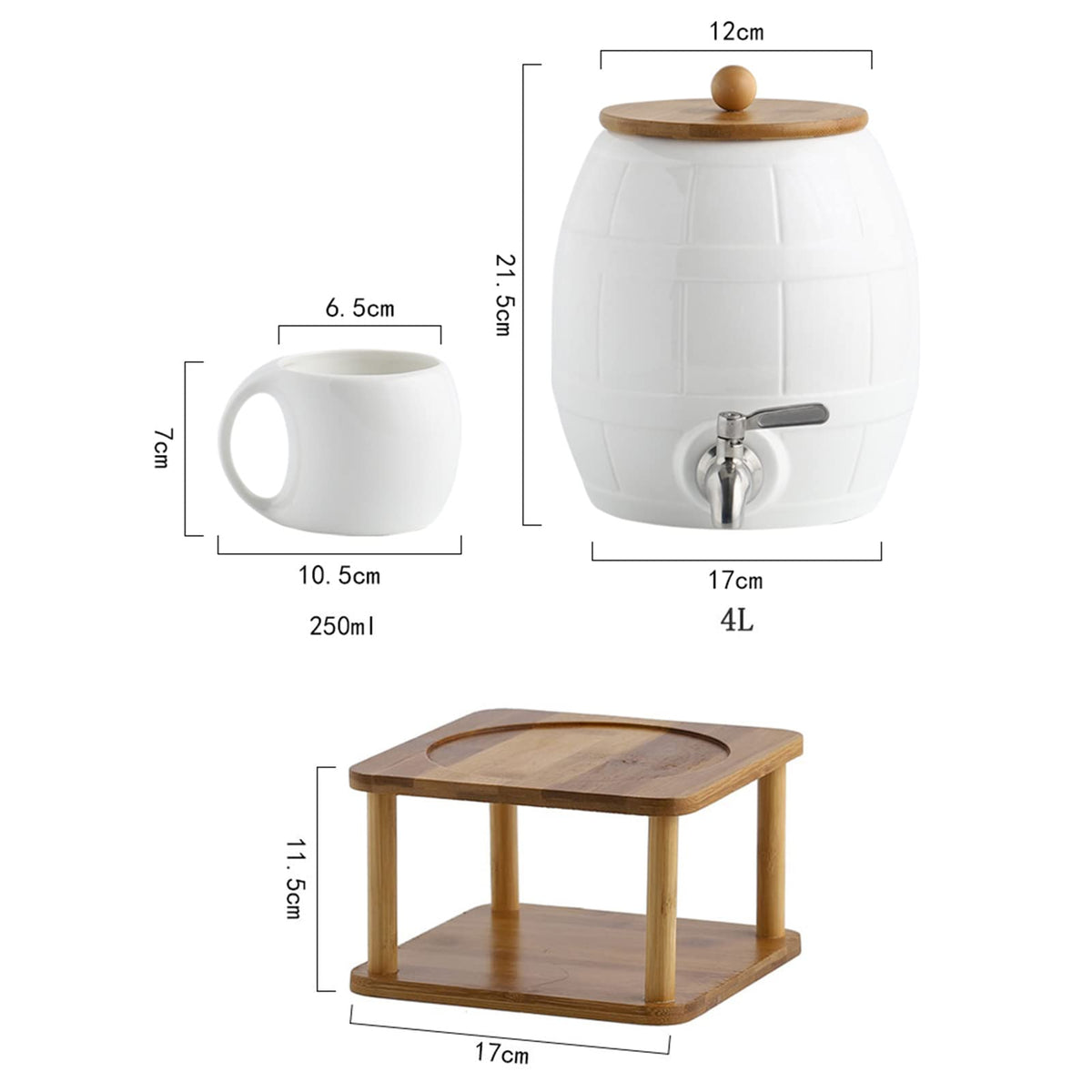 Ceramic Beverage Dispenser with Stainless Steel Spigot N59327