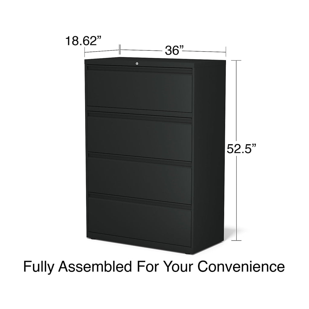 4 Drawer Black Lateral File Cabinet M322