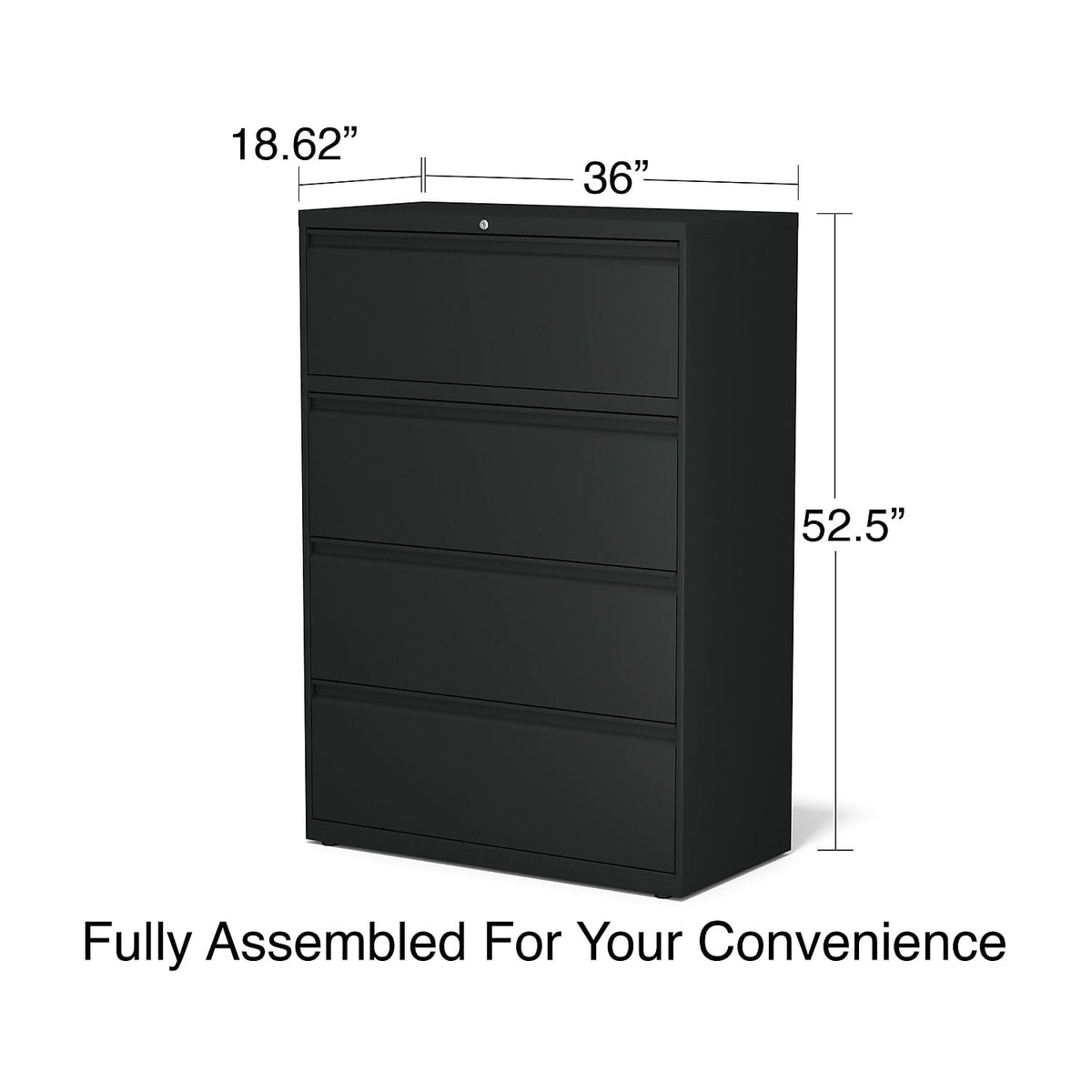 4 Drawer Black Lateral File Cabinet M322