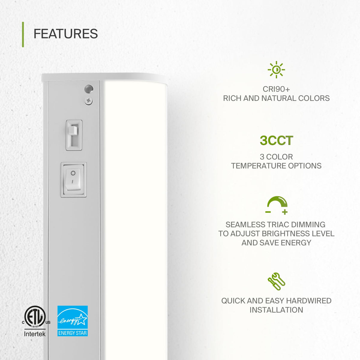 24 inch 12W Dimmable LED Under Cabinet Lighting 2 Pack X343