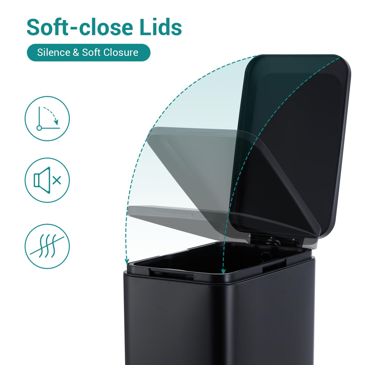 50L Slim Stainless Steel Trash Can with Lid Z4203