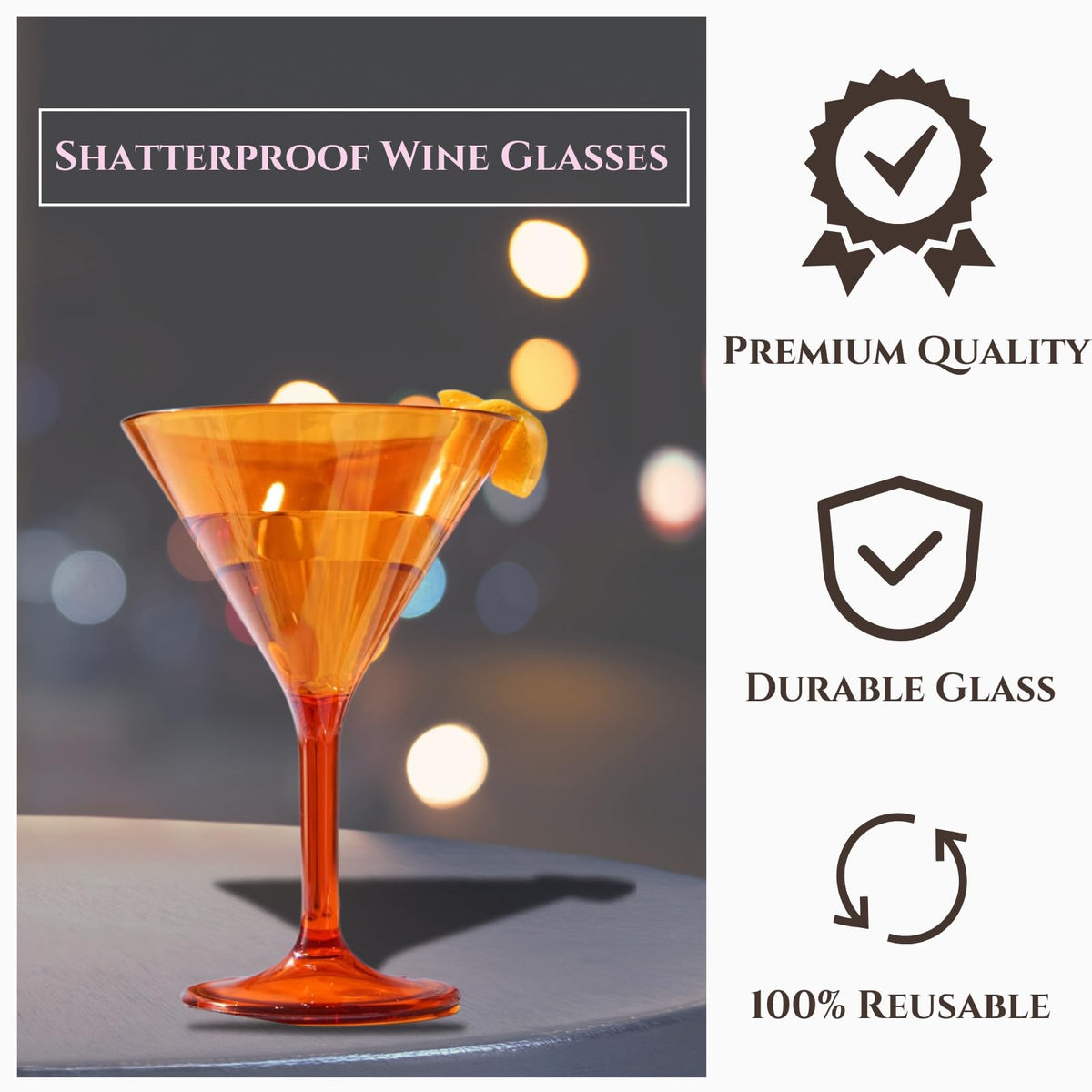 Set of 6 Shatterproof Acrylic Tritan Glasses O339311
