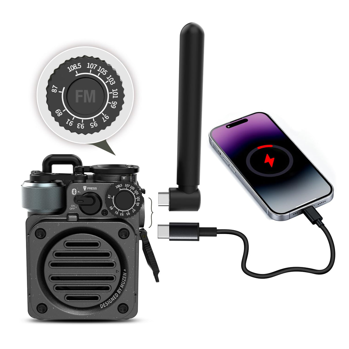 Portable Wireless Bluetooth Speaker with FM Radio O9395