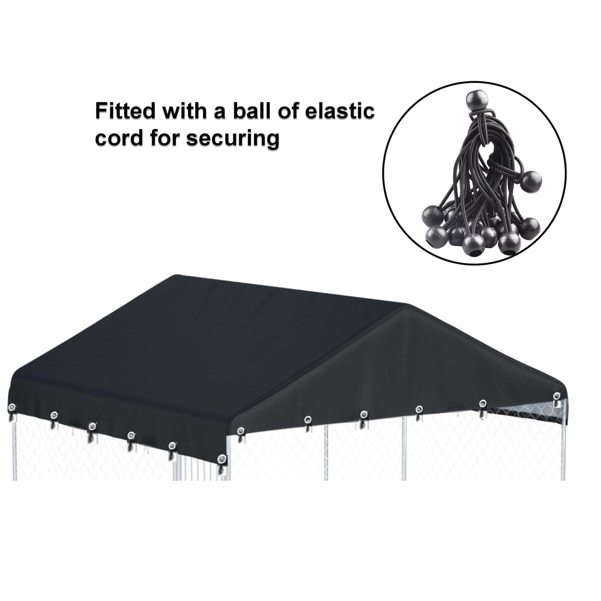 Black Outdoor Dog Kennel Cover 10'W x 10'L C994