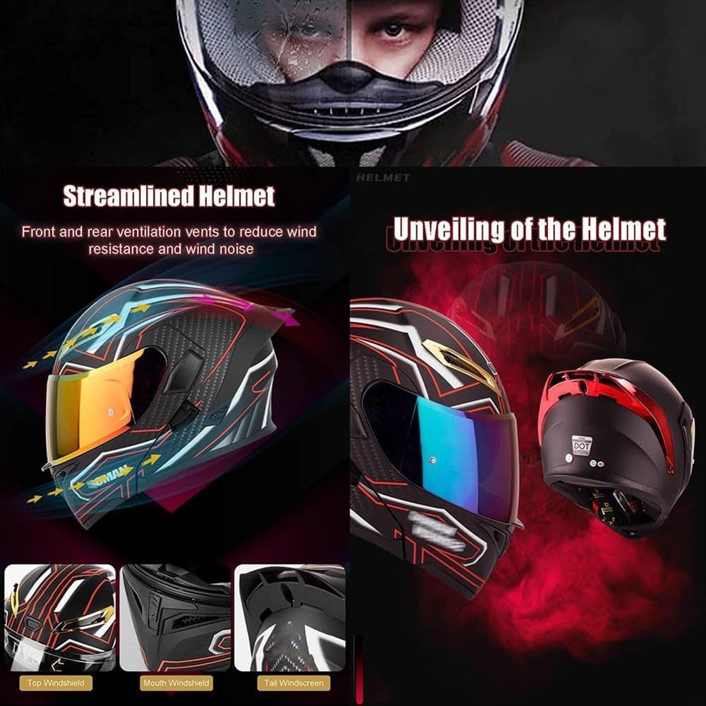DOT Approved Flip up Full Face Modular Motorcycle Helmet S967128