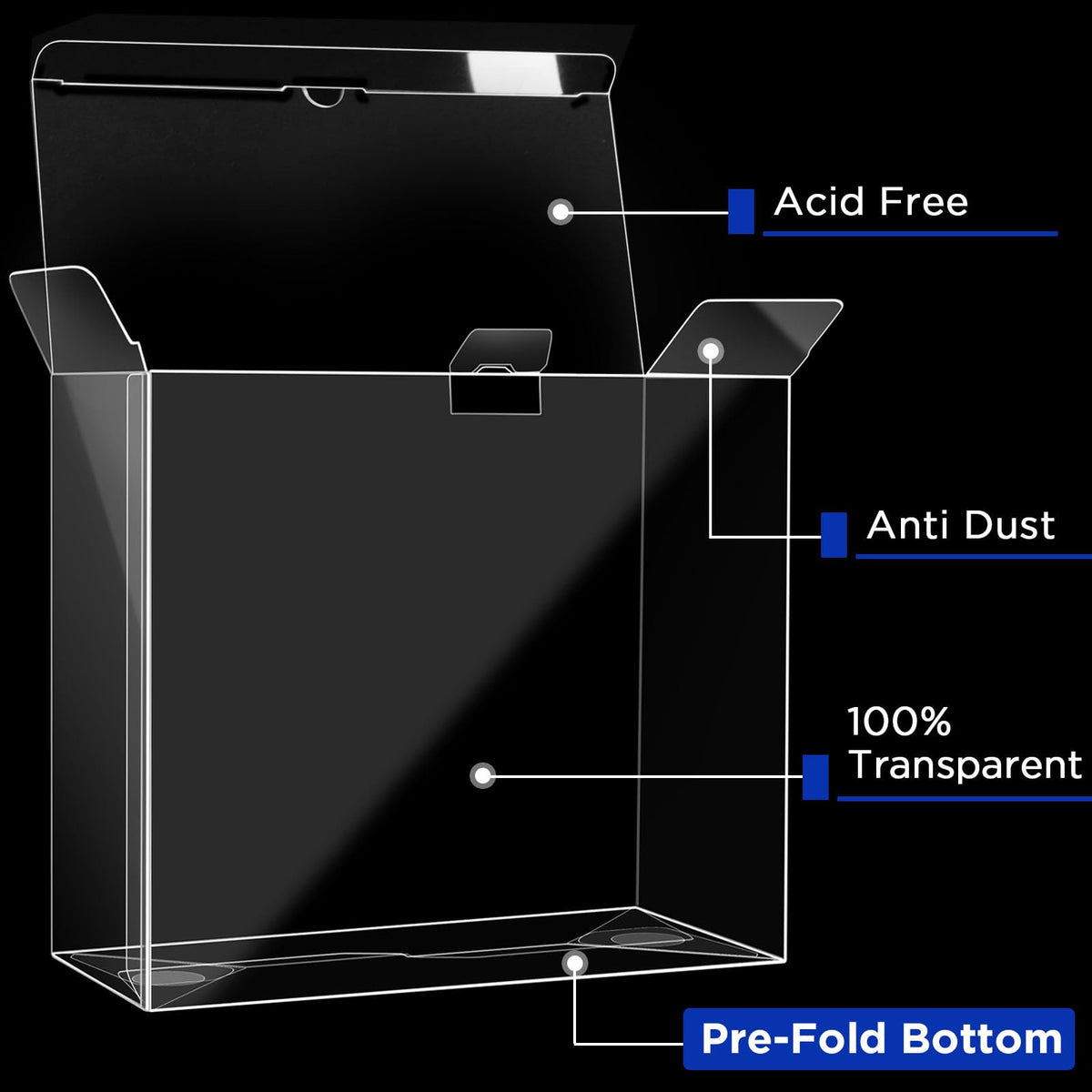 4 Packs Transparent Easy to Fold Protector Case R8671