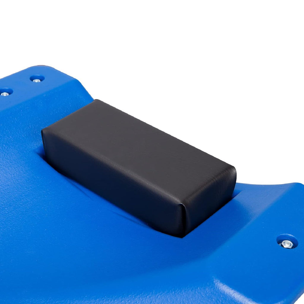 Blue Plastic Rolling Garage Creeper with Padded Headrest and 6 Casters C75393