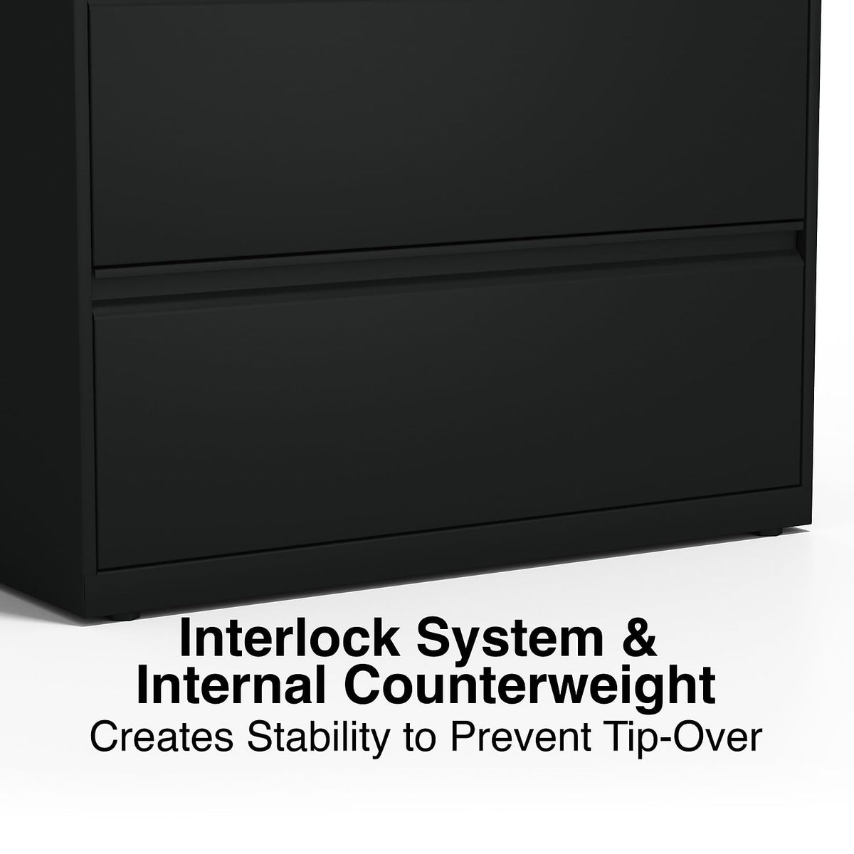 4 Drawer Black Lateral File Cabinet M322