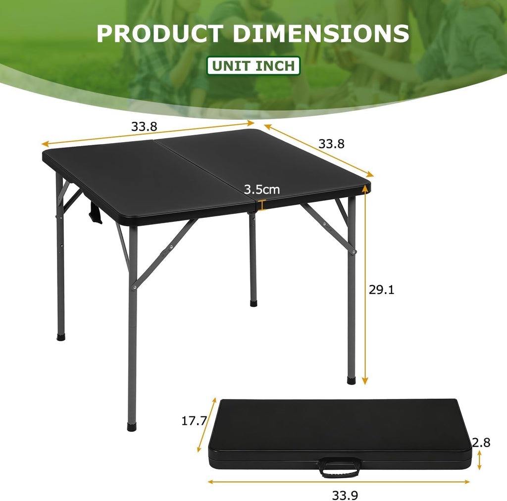 34" Square Folding Table, Black T10184