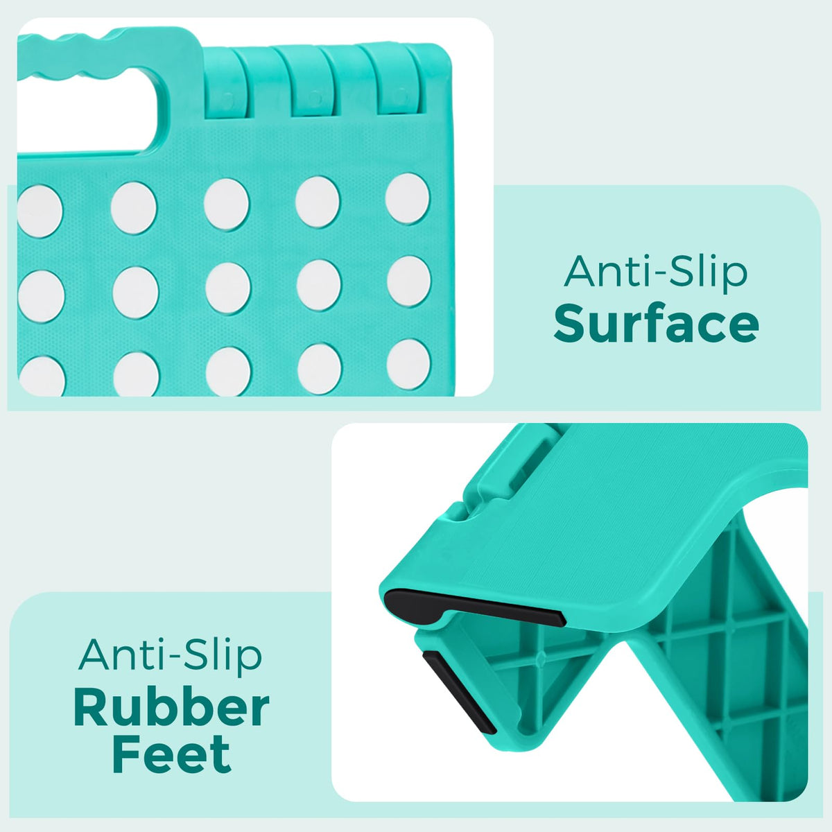 Teal 13 Inch Folding Step Stool T68026
