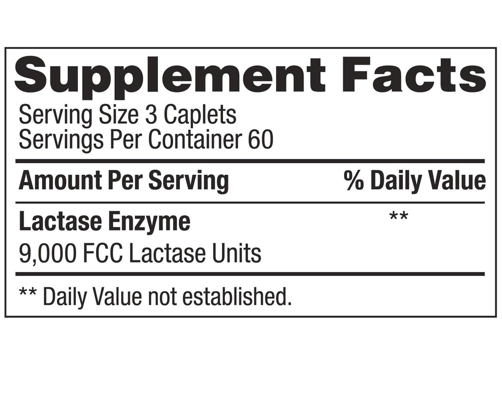 Lactase Enzyme 180 Caplets H202