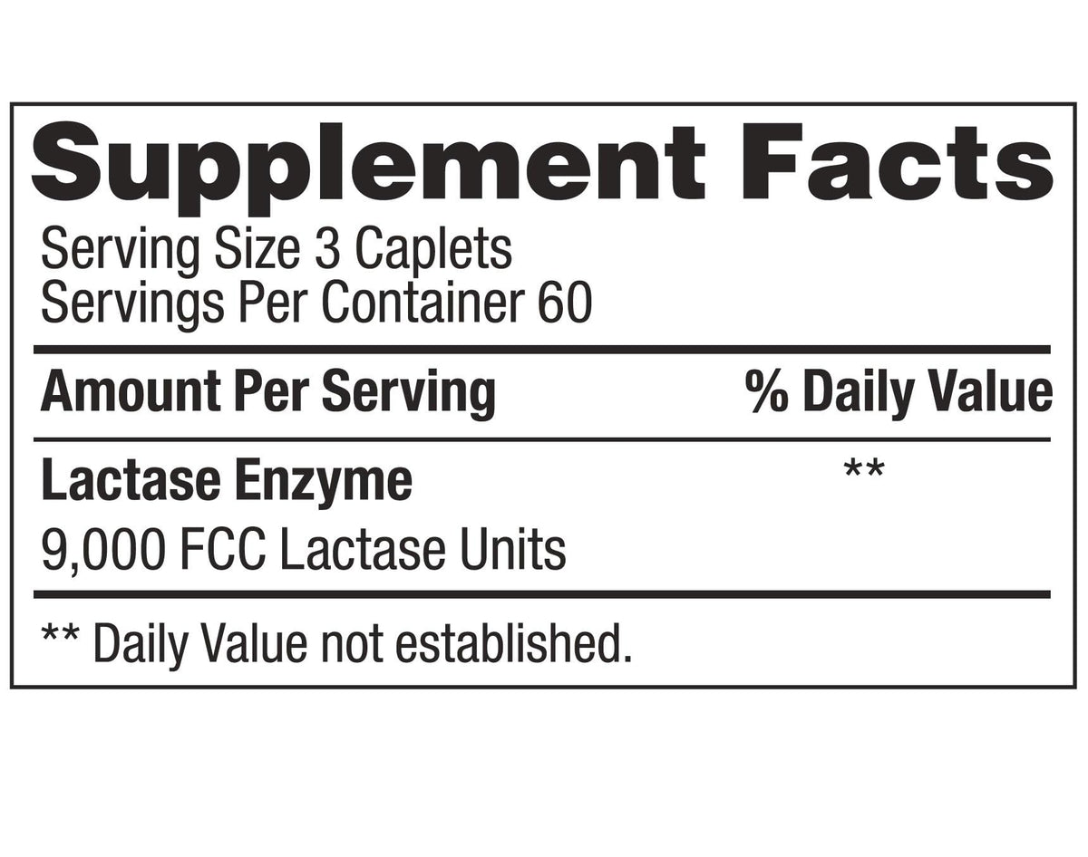 Lactase Enzyme 180 Caplets H202