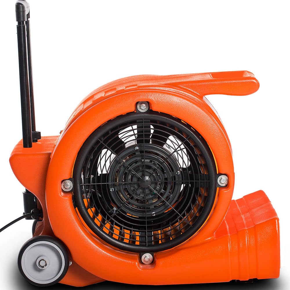 3-Speed 1.3HP 5000 CFM Air Mover Floor Dryer with Telescopic Handle S888