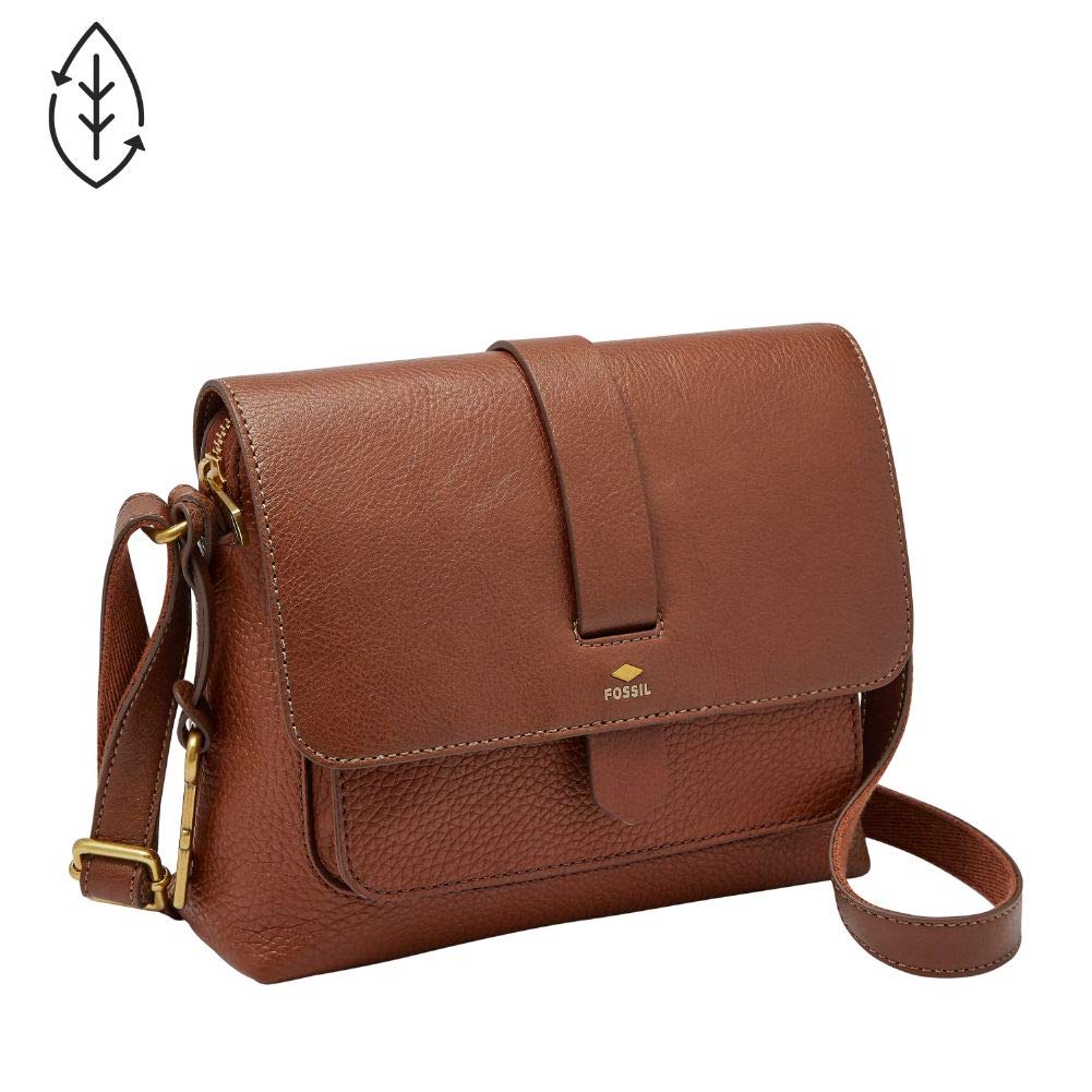 Brown Leather Small Crossbody Handbag F5403