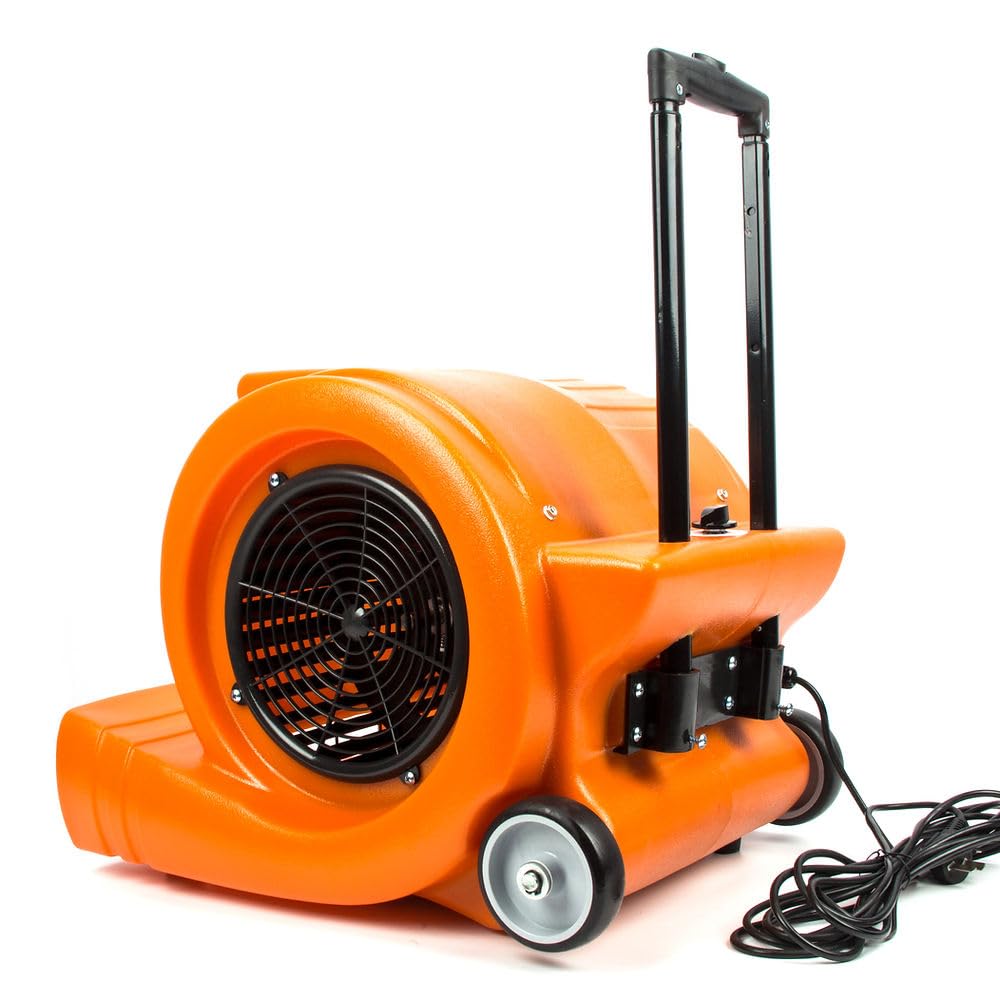 3-Speed 1.3HP 5000 CFM Air Mover Floor Dryer with Telescopic Handle S888