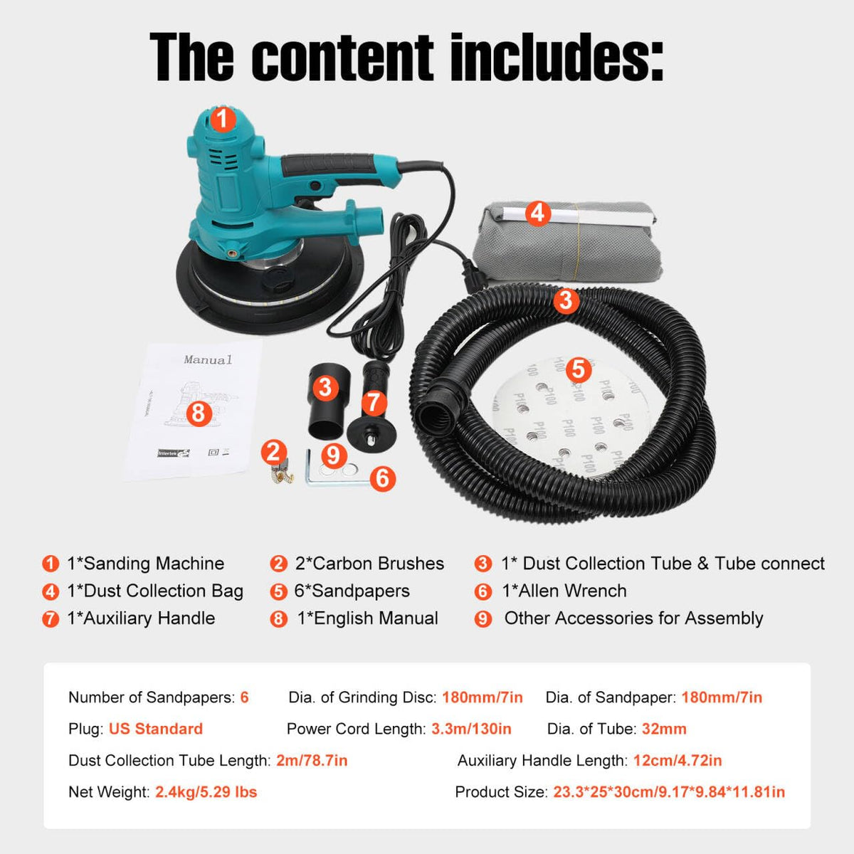 Variable Speed Handheld Electric Drywall Sander T162