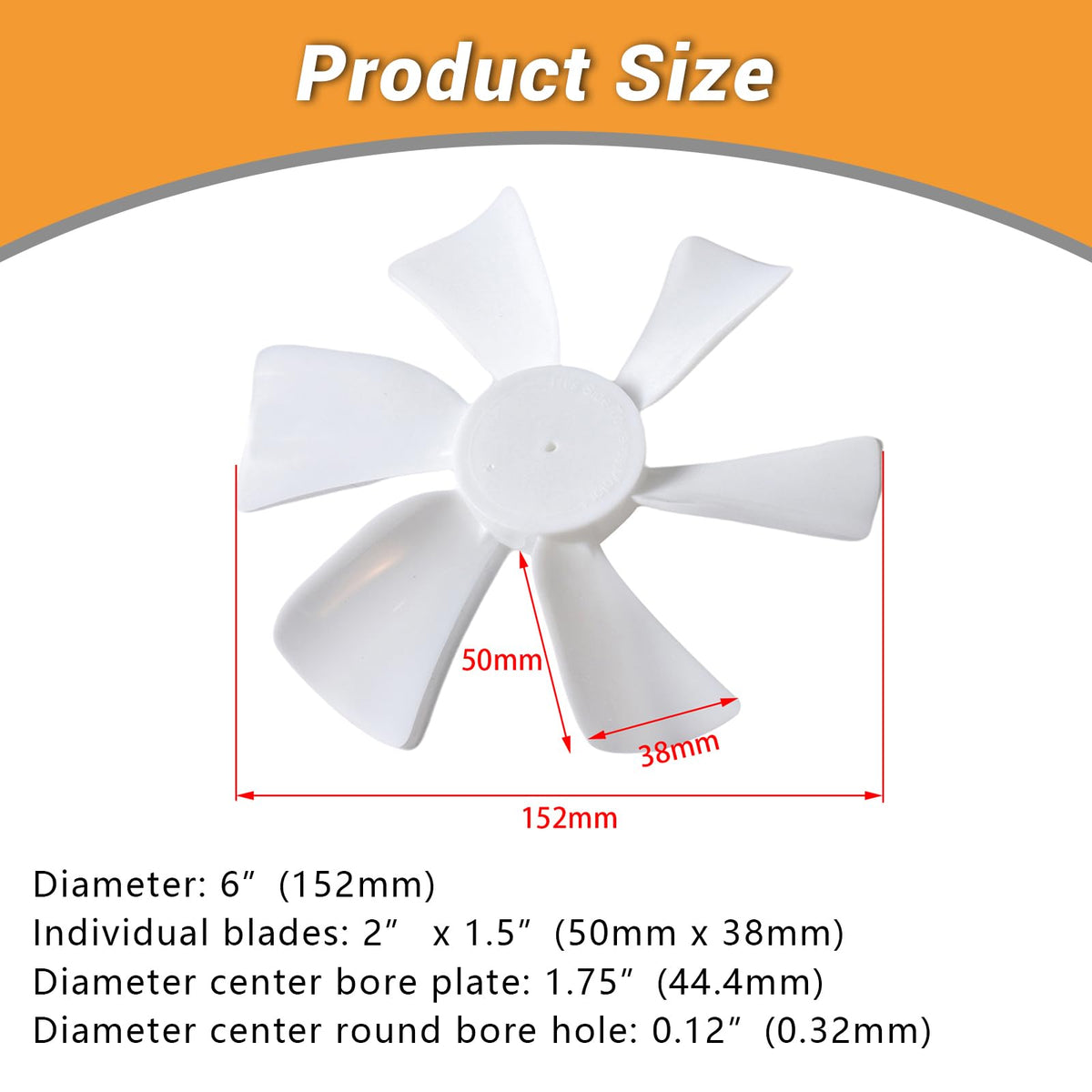 6 Inch RV Vent Fan Blade with D-Bore K58318