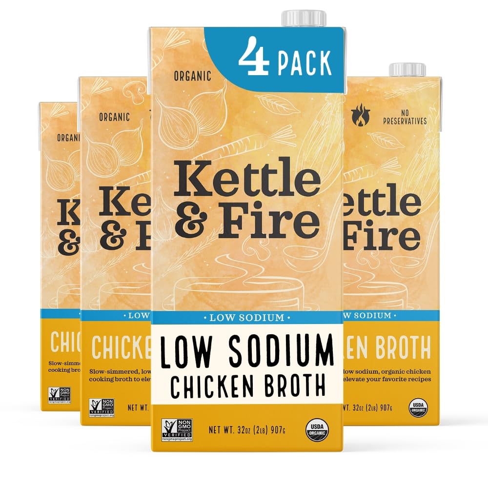 Low Sodium Chicken Broth Pack of 4 Organic 32 oz O386