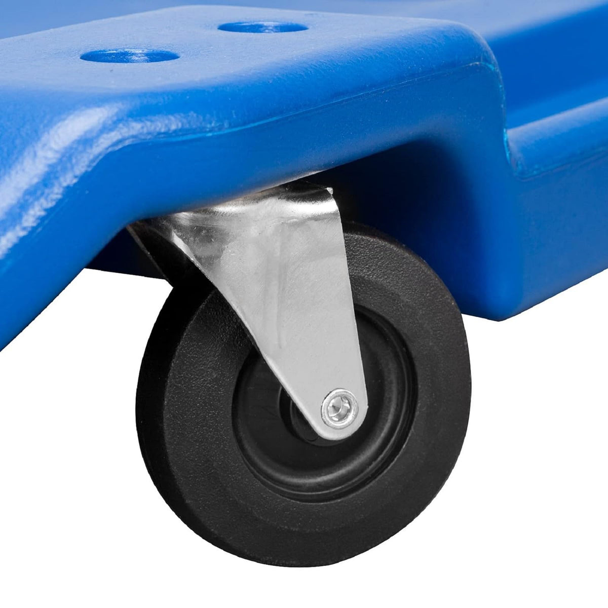 Blue Plastic Rolling Garage Creeper with Padded Headrest and 6 Casters C75393