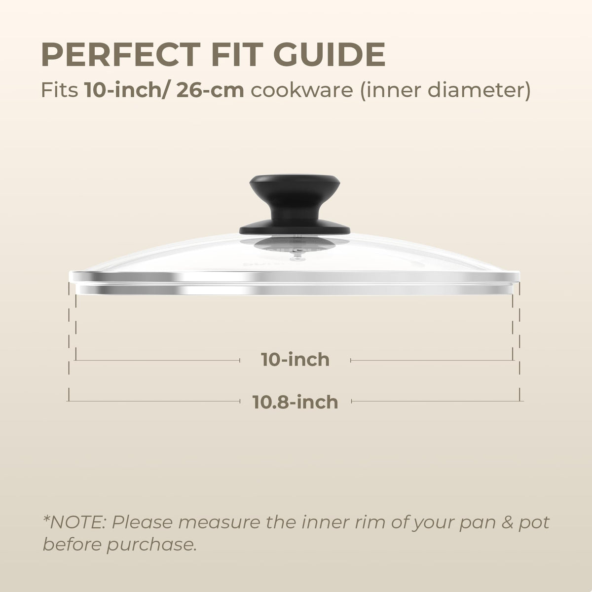 10 Inch Tempered Glass Pan Lid N6830