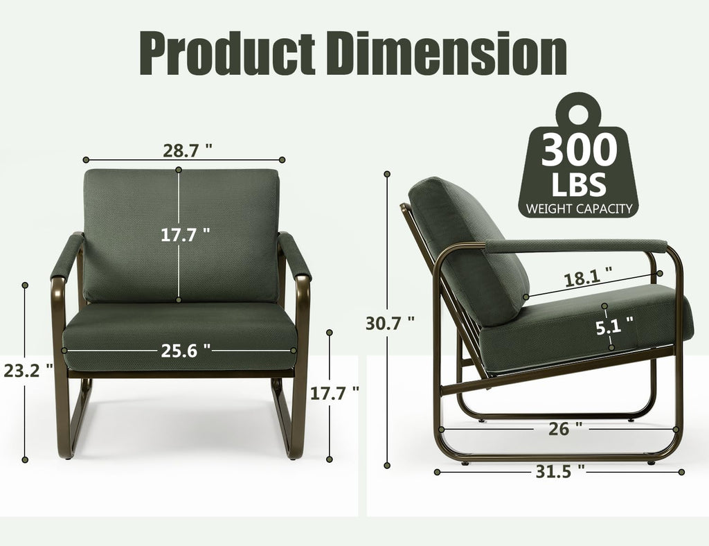 Set of 2 Green Fabric Accent Chair U91919