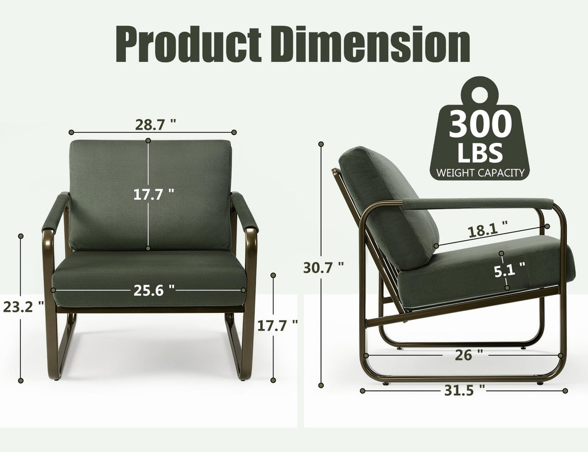 Set of 2 Green Fabric Accent Chair U91919
