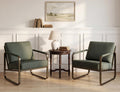 Set of 2 Green Fabric Accent Chair U91919