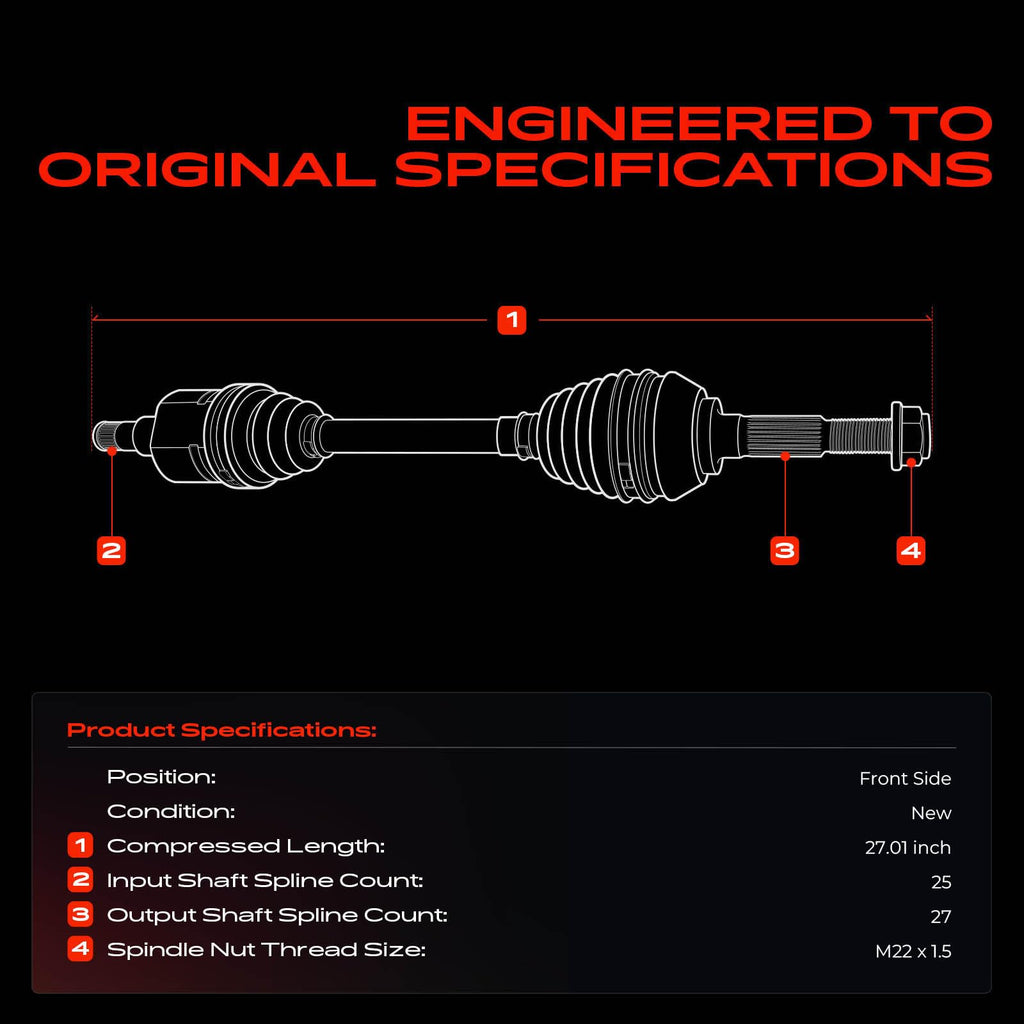 Front CV Axle Shaft Assembly A223
