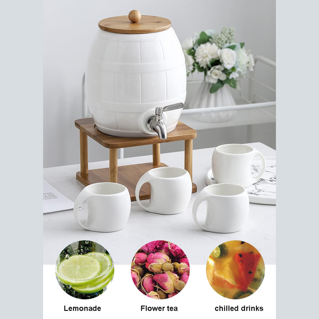 Ceramic Beverage Dispenser with Stainless Steel Spigot N59327