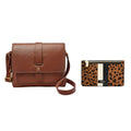 Brown Leather Small Crossbody Handbag F5403