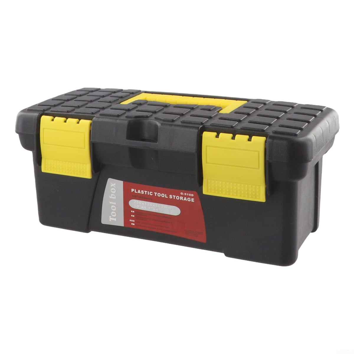 10 Inch Black Plastic Toolbox Storage Case R7863