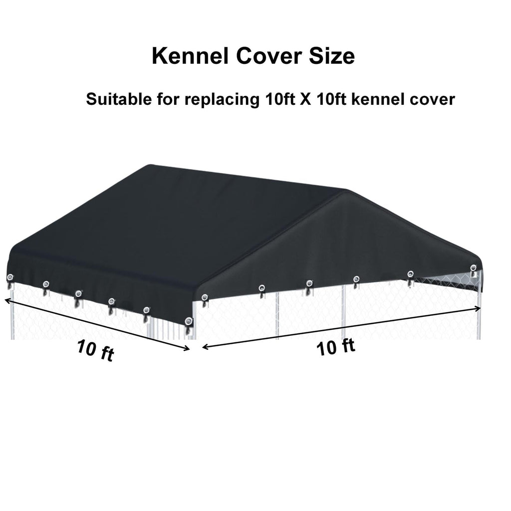 Black Outdoor Dog Kennel Cover 10'W x 10'L C994