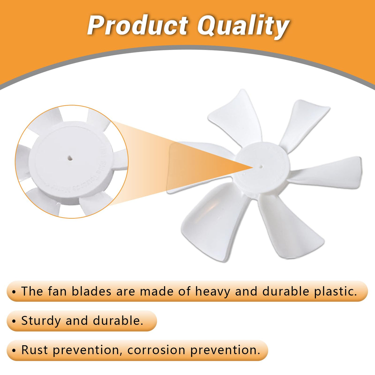 6 Inch RV Vent Fan Blade with D-Bore K58318