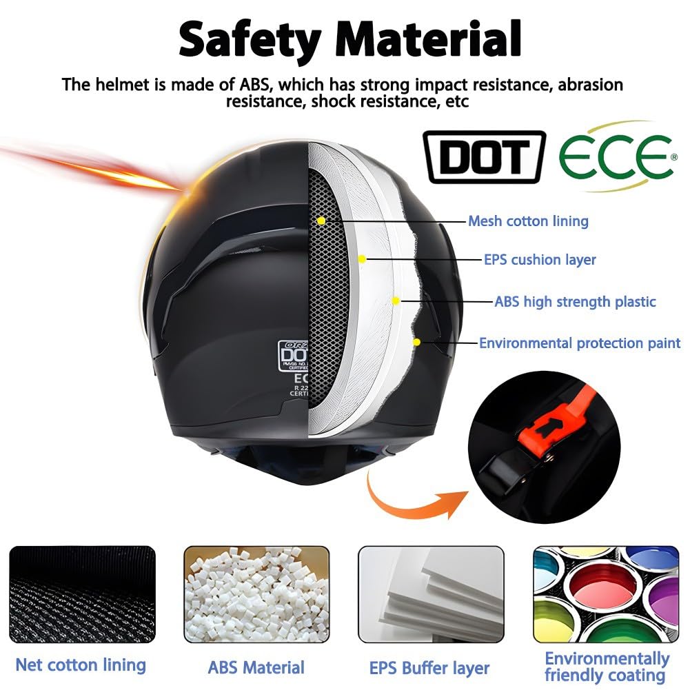 DOT Approved Flip up Full Face Modular Motorcycle Helmet S967128