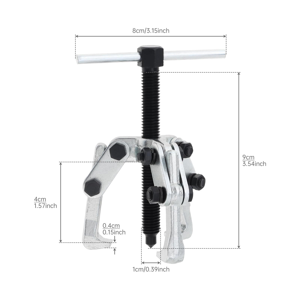 2.36 Inch Adjustable High Carbon Steel 3-Jaw Gear Puller Tool T16550