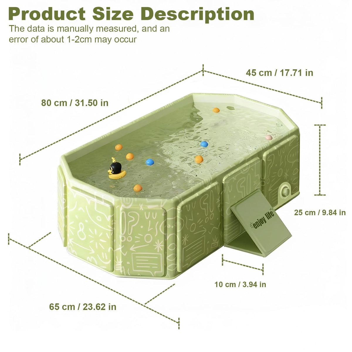 Foldable Dog Bathtub with Side Drain Plug K4304