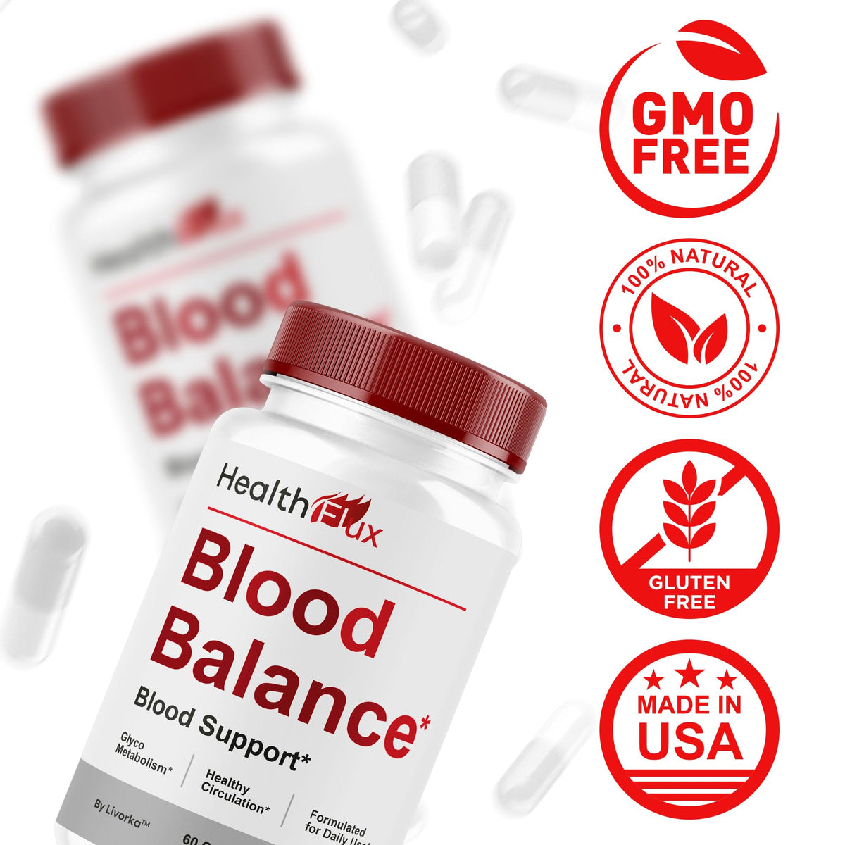 Health Flux Support Supplement Capsules 180 Capsules Q6837