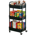 3-Tier Plastic Rolling Utility Cart with Wheels O177266