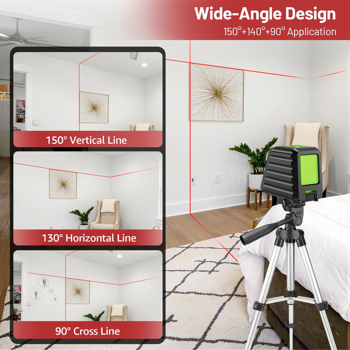 150Ft Red Self Leveling Laser Level with Tripod D7370