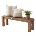Solid Wood Bench 55-Inch Long Rustic Brown R7497