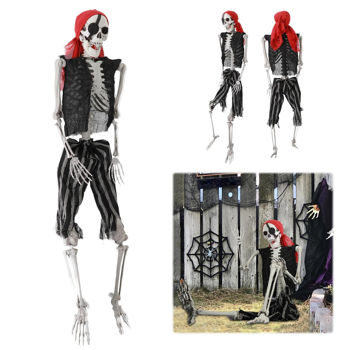 5.4Ft Poseable Skeleton with Movable Joints Q633650