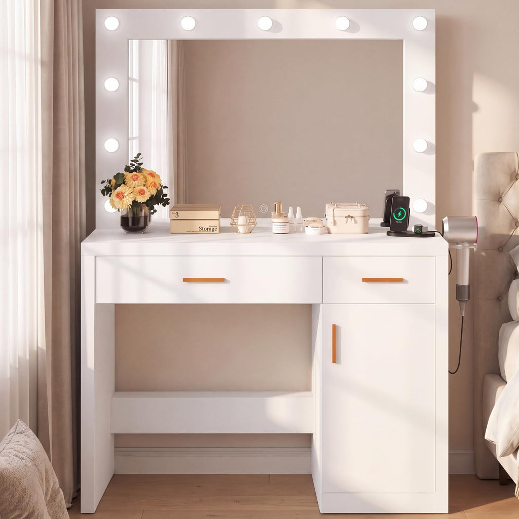 Vanity Desk with Mirror and Lights Q714
