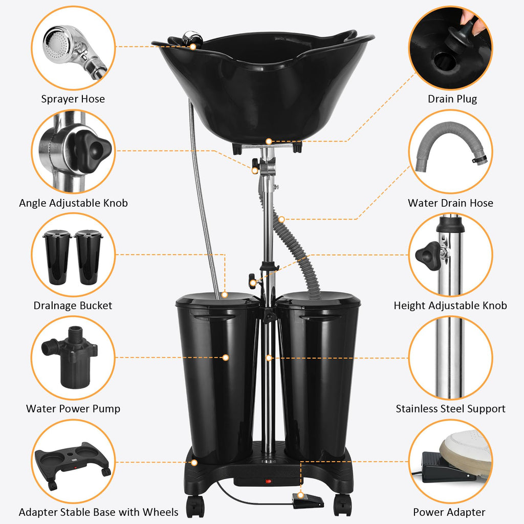 Portable Shampoo Bowl with Electric Pump A801