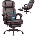Brown High Back Ergonomic PU Leather Office Chair with Foot-Rest S494